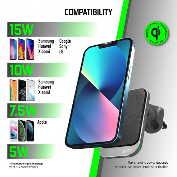 Car 15W Wireless Charging Mount - Sensor Series DN556500+