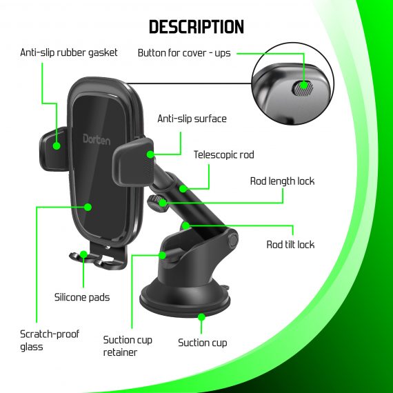 Car 15W Wireless Charging Mount - Sensor Series DN556500+