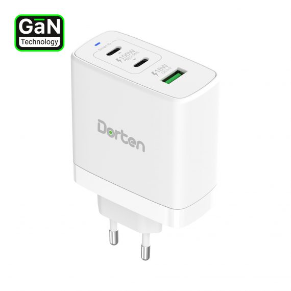 3-Port USB Smart ID 100W GaN Power Adapter - PD3.0-PPS+QC3.0_DN206900