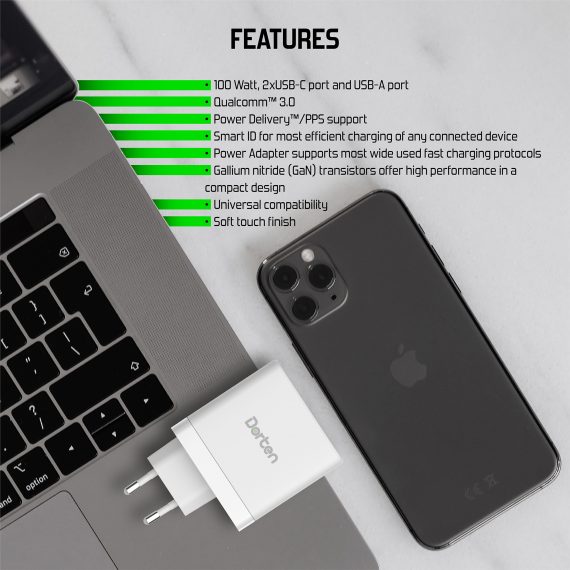 3-Port USB Smart ID 100W GaN Power Adapter - PD3.0-PPS+QC3.0_DN206900_8